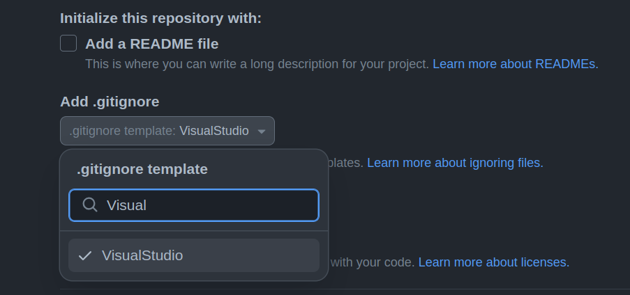 VisualStudio template on GitHub